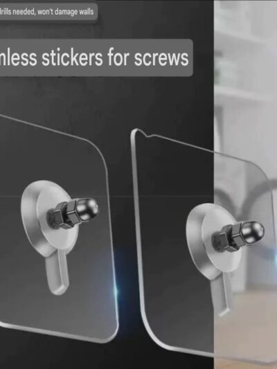 12PCS TRANSPARENT TRACELESS SELF-ADHESIVE SCREW TYPE WALL HOOK