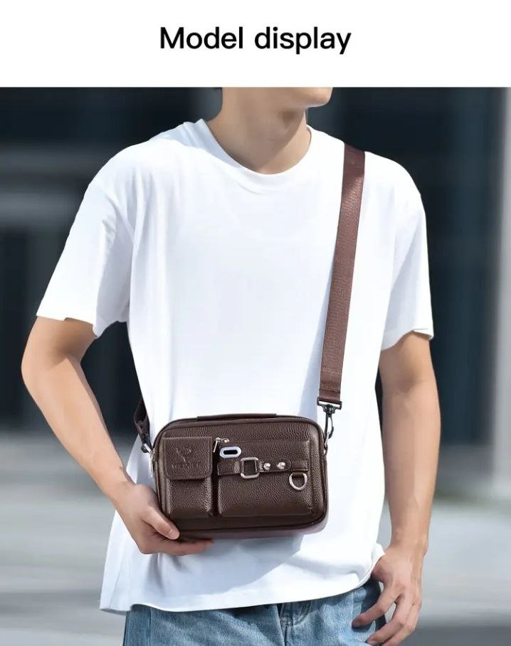 WEIXIER" MULTI- COMPARTMENT FOREVER MORE GENUINE LEATHER MEN OFFICE/ BUSINESS BAG - Image 3