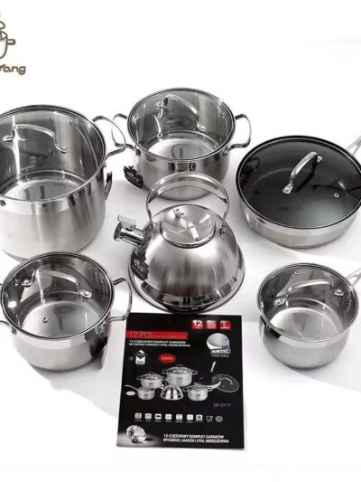 12PCS ORIGINAL ZEPTER GERMAN STAINLESS STEEL DOUBLE BOTTOM KITCHEN EXPERT POT