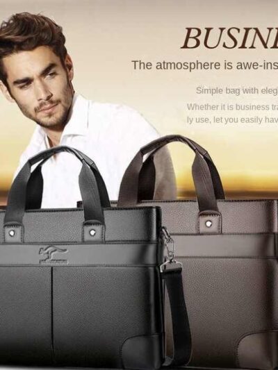 LOCOERDAISHU MEN LARGE CAPACITY FOREVER MORE LEATHER  SHOUDER  BAG