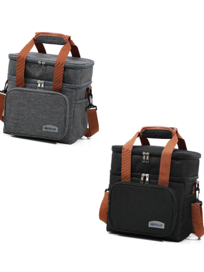 BRIVILAS" DOUBLE LAYER HIGH DIAGONAL INSULATED SCHOOL LUNCH BOX/BAG (TOP QUALITY)