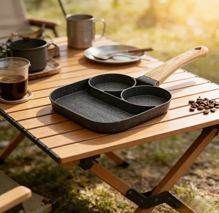 3 HOLE NON STICK MULTIFUNCTIONAL FRYING PAN & OMELET MAKER - Image 2