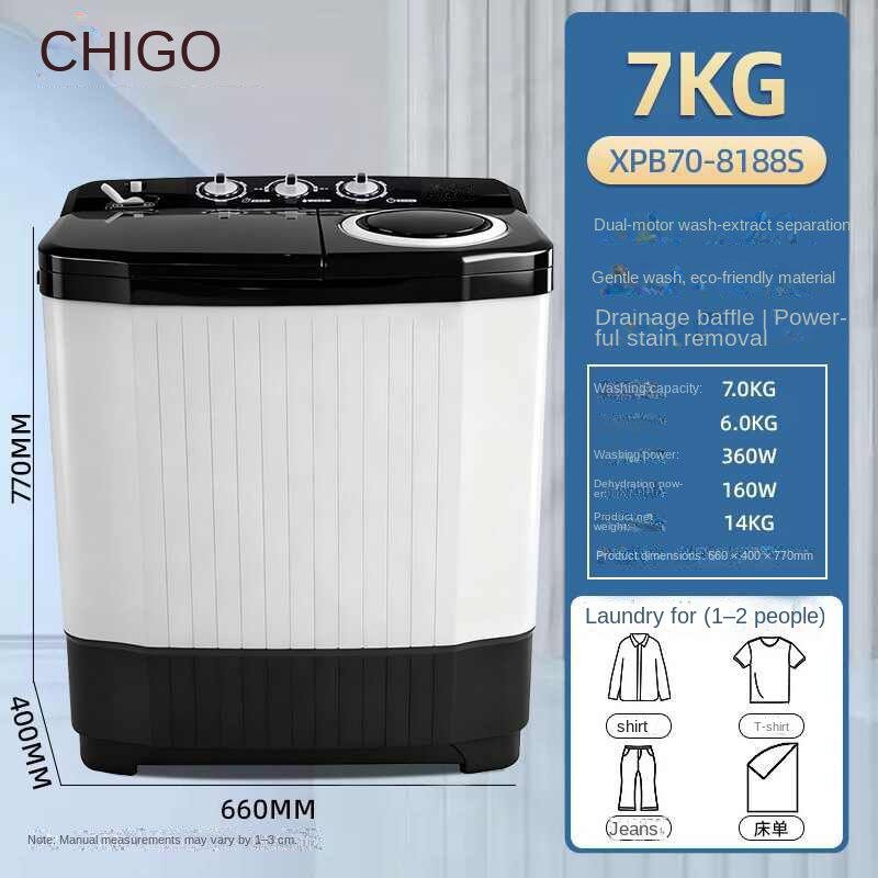 CHIGO" MANUAL WASH & SPIN LONG LASTING WASHING MACHINE ( PRE-ORDER) ARRIVAL DATE 50-60 DAYS - Image 2