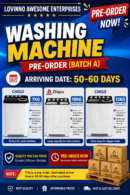 CHIGO" MANUAL WASH & SPIN LONG LASTING WASHING MACHINE ( PRE-ORDER) ARRIVAL DATE 50-60 DAYS