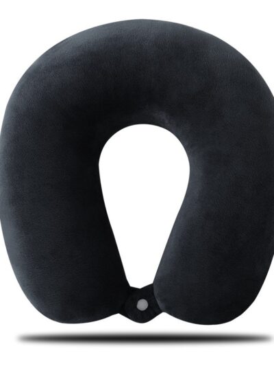 U SHAPE NECK SUPPORT CERVICAL SPINE PROTECTION TRAVEL BOUTON PILLOW( BLACK)
